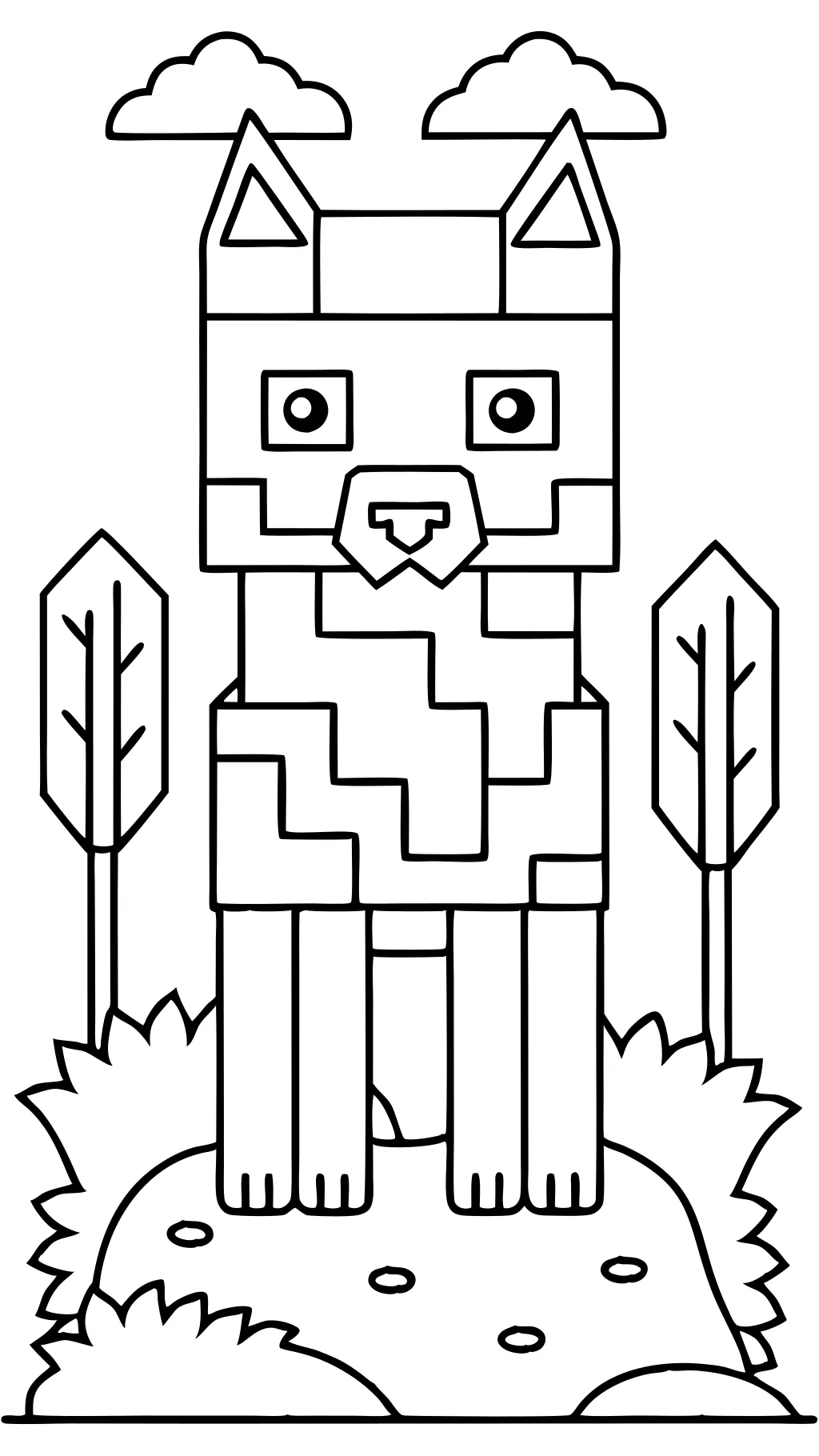 minecraft wolf coloring pages